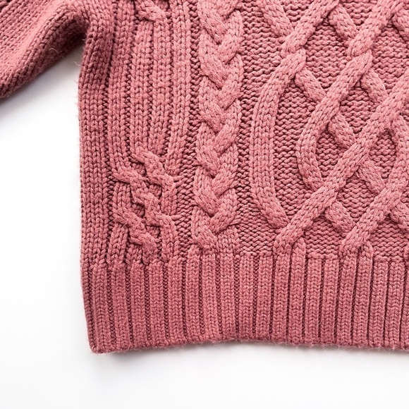 J.o.a. Los Angeles Chunky Cable Knit Sweater Mauve - Picture 7 of 11
